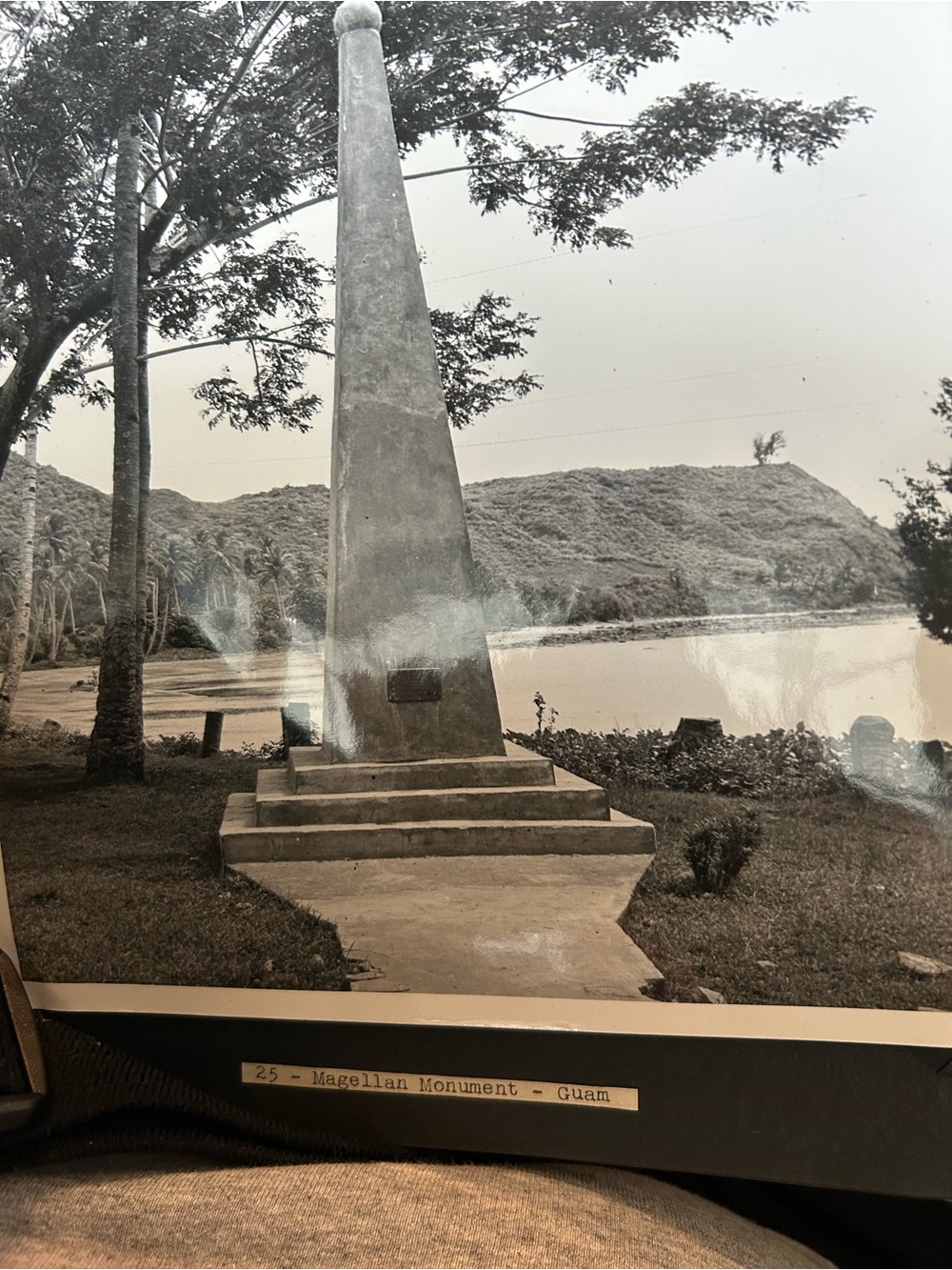 Vintage Black & White Magellan Monument Photo